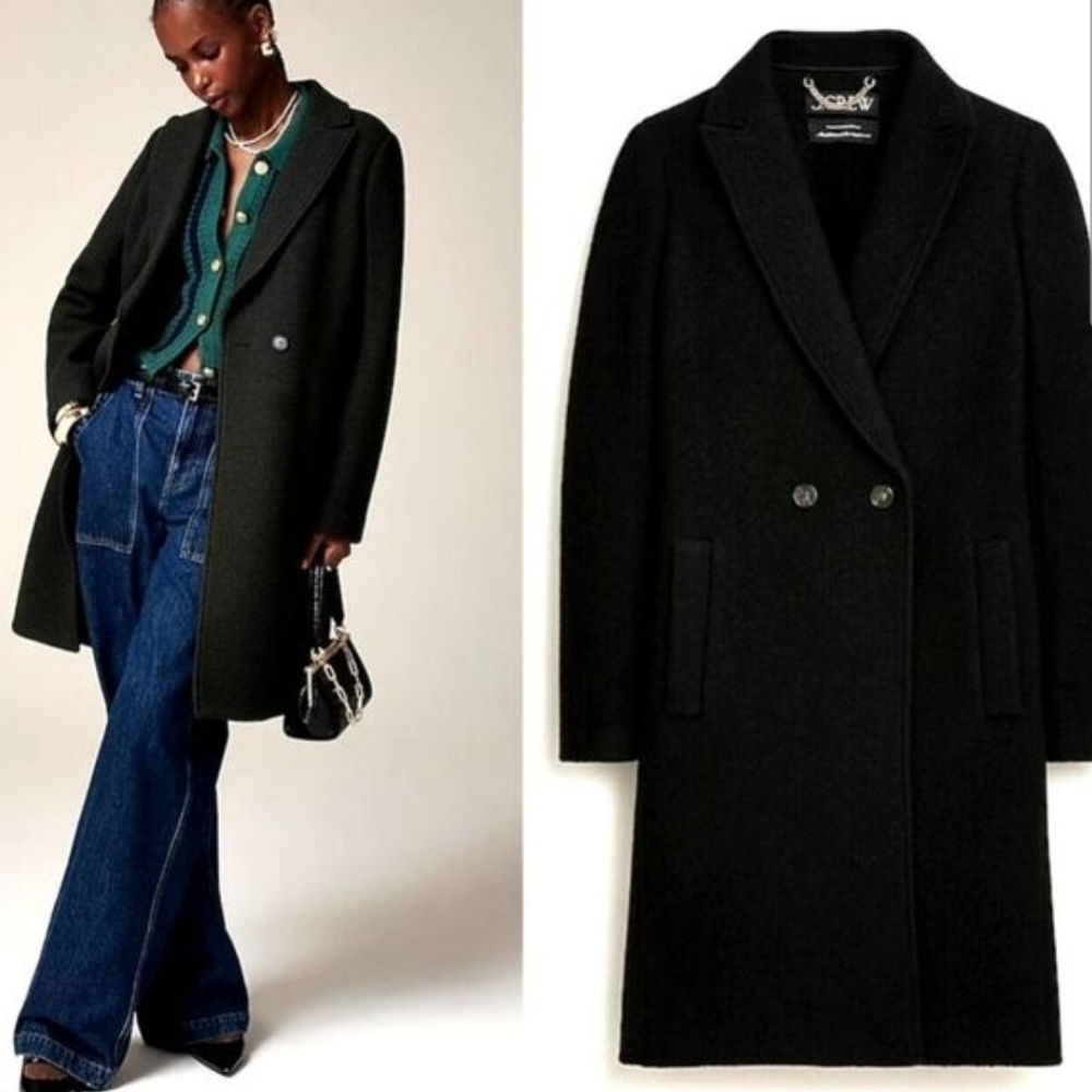 J. Crew Daphne Topcoat Italian Boiled Wool Sz 8